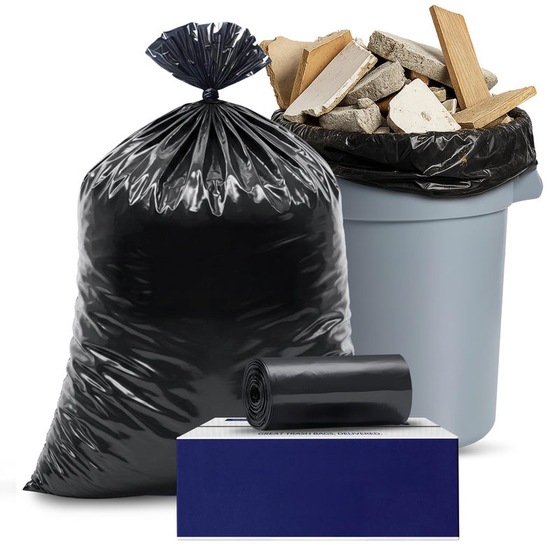 Plasticplace Contractor Trash Bags 40-45 Gallon â”‚ 3.0 Mil â”‚ Black Heavy Duty Garbage Bag â”‚ 40â€ x 48â€ (50 Count) - Image 1